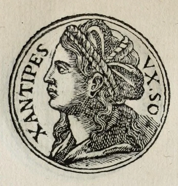 An illustration from Prima[-seconda] parte del Prontvario de le medaglie de piv illvstri & fulgenti huomini & donne : dal principio del mondo insino al presente tempo, con le lor vite in compendio raccolte, 1553, leaf 130