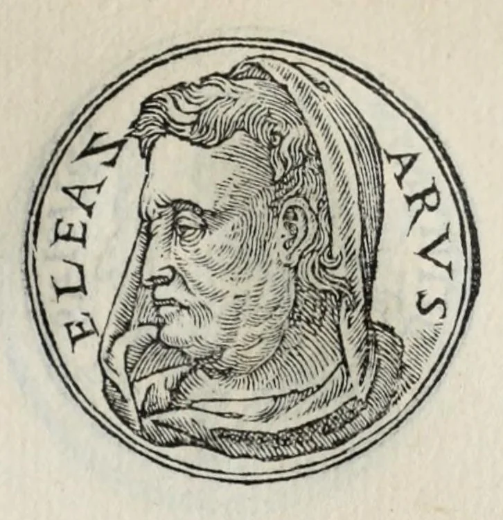 An illustration from Prima[-seconda] parte del Prontvario de le medaglie de piv illvstri & fulgenti huomini & donne : dal principio del mondo insino al presente tempo, con le lor vite in compendio raccolte, 1553, leaf 151