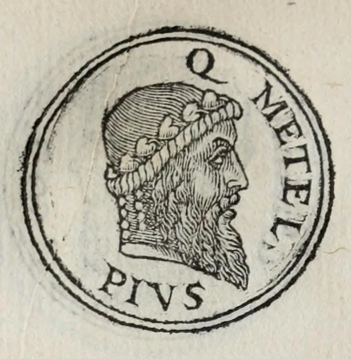 An illustration from Prima[-seconda] parte del Prontvario de le medaglie de piv illvstri & fulgenti huomini & donne : dal principio del mondo insino al presente tempo, con le lor vite in compendio raccolte, 1553, leaf 162