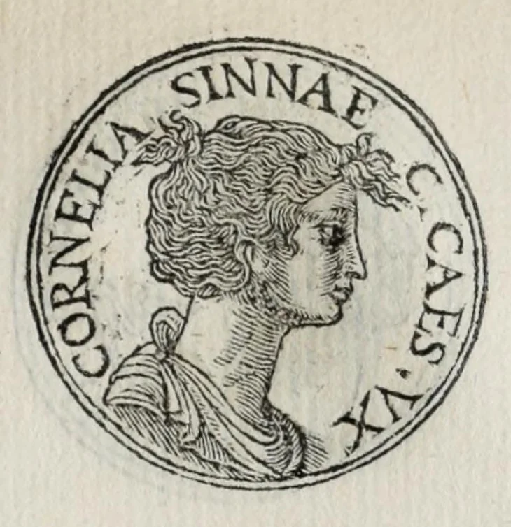 An illustration from Prima[-seconda] parte del Prontvario de le medaglie de piv illvstri & fulgenti huomini & donne : dal principio del mondo insino al presente tempo, con le lor vite in compendio raccolte, 1553, leaf 167