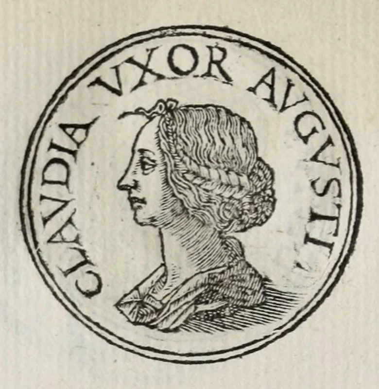 An illustration from Prima[-seconda] parte del Prontvario de le medaglie de piv illvstri & fulgenti huomini & donne : dal principio del mondo insino al presente tempo, con le lor vite in compendio raccolte, 1553, leaf 178