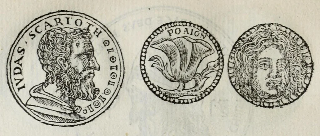 An illustration from Prima[-seconda] parte del Prontvario de le medaglie de piv illvstri & fulgenti huomini & donne : dal principio del mondo insino al presente tempo, con le lor vite in compendio raccolte, 1553, leaf 198