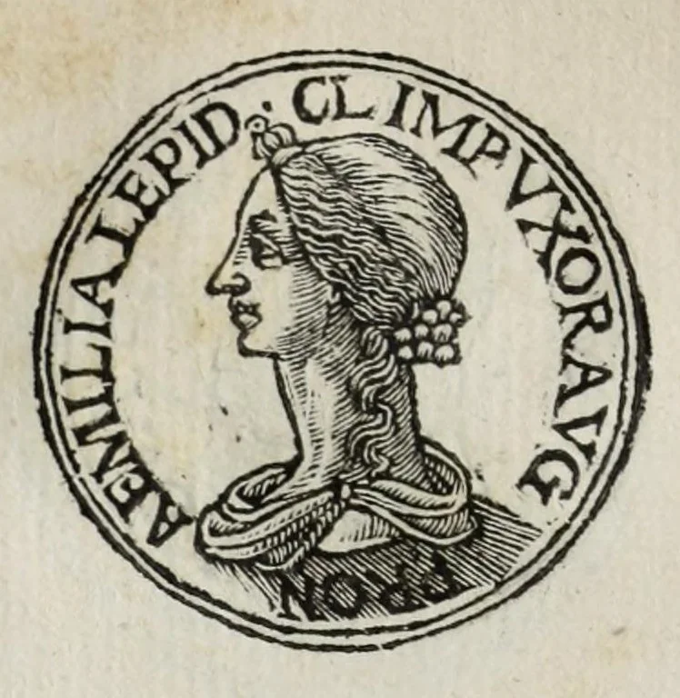 An illustration from Prima[-seconda] parte del Prontvario de le medaglie de piv illvstri & fulgenti huomini & donne : dal principio del mondo insino al presente tempo, con le lor vite in compendio raccolte, 1553, leaf 204