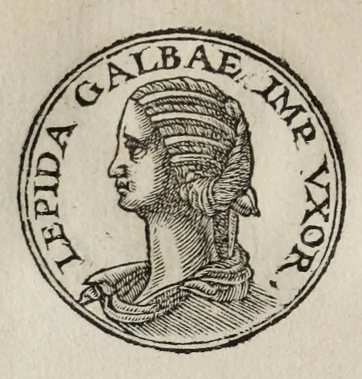 An illustration from Prima[-seconda] parte del Prontvario de le medaglie de piv illvstri & fulgenti huomini & donne : dal principio del mondo insino al presente tempo, con le lor vite in compendio raccolte, 1553, leaf 214