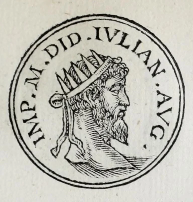 An illustration from Prima[-seconda] parte del Prontvario de le medaglie de piv illvstri & fulgenti huomini & donne : dal principio del mondo insino al presente tempo, con le lor vite in compendio raccolte, 1553, leaf 235