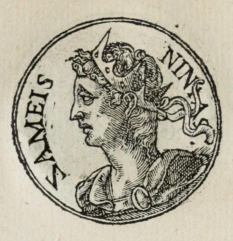An illustration from Prima[-seconda] parte del Prontvario de le medaglie de piv illvstri & fulgenti huomini & donne : dal principio del mondo insino al presente tempo, con le lor vite in compendio raccolte, 1553, leaf 30