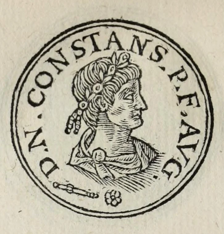 An illustration from Prima[-seconda] parte del Prontvario de le medaglie de piv illvstri & fulgenti huomini & donne : dal principio del mondo insino al presente tempo, con le lor vite in compendio raccolte, 1553, leaf 300