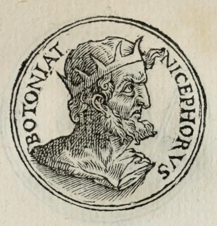 An illustration from Prima[-seconda] parte del Prontvario de le medaglie de piv illvstri & fulgenti huomini & donne : dal principio del mondo insino al presente tempo, con le lor vite in compendio raccolte, 1553, leaf 347