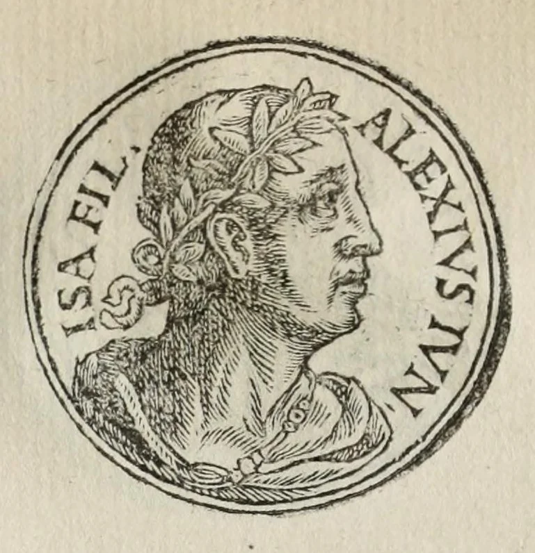 An illustration from Prima[-seconda] parte del Prontvario de le medaglie de piv illvstri & fulgenti huomini & donne : dal principio del mondo insino al presente tempo, con le lor vite in compendio raccolte, 1553, leaf 358