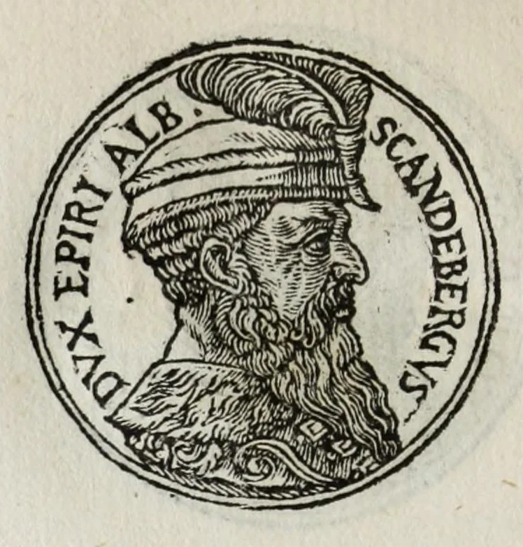 An illustration from Prima[-seconda] parte del Prontvario de le medaglie de piv illvstri & fulgenti huomini & donne : dal principio del mondo insino al presente tempo, con le lor vite in compendio raccolte, 1553, leaf 384