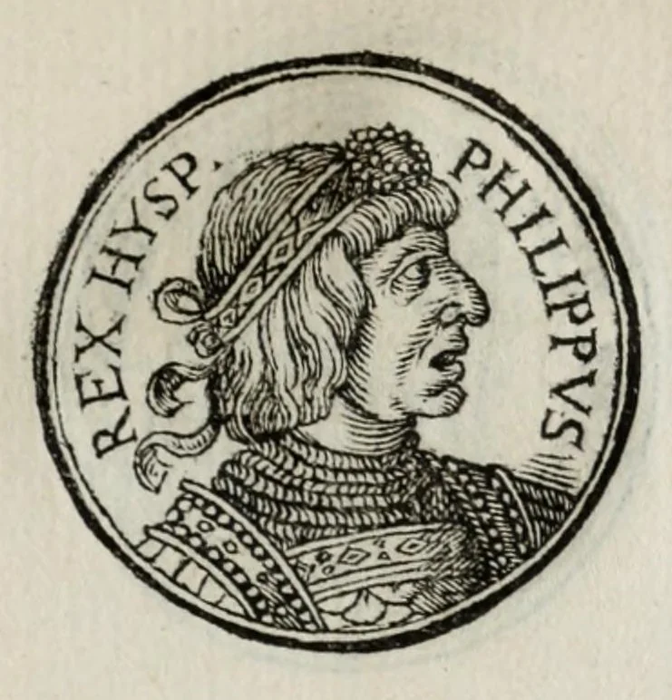 An illustration from Prima[-seconda] parte del Prontvario de le medaglie de piv illvstri & fulgenti huomini & donne : dal principio del mondo insino al presente tempo, con le lor vite in compendio raccolte, 1553, leaf 405