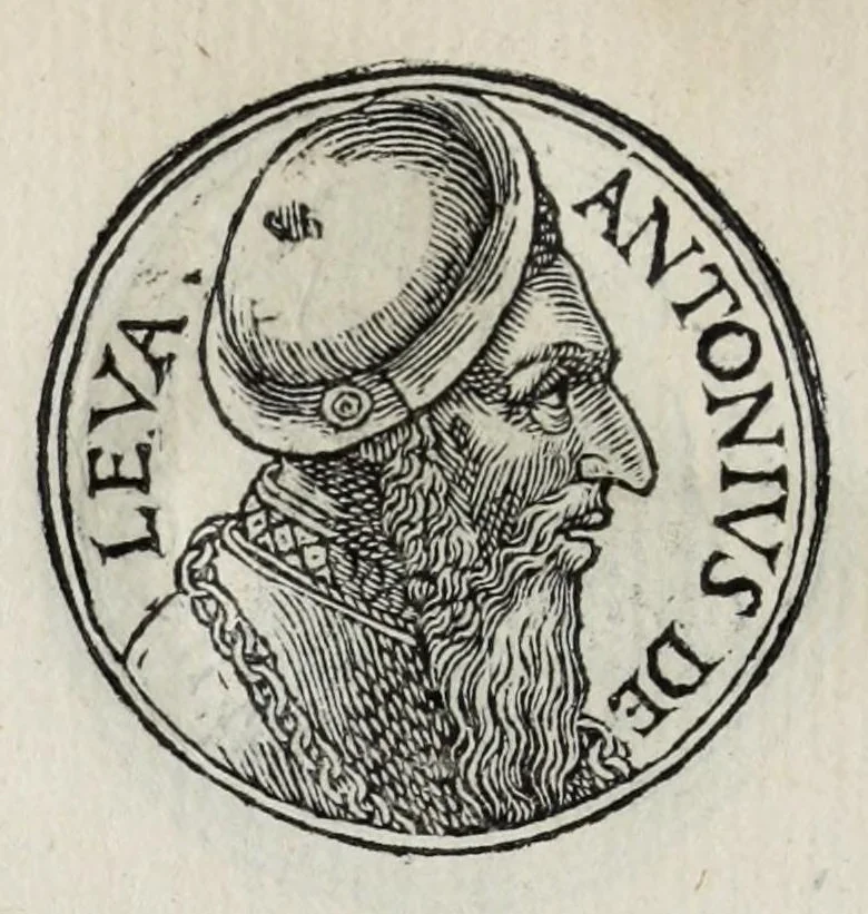 An illustration from Prima[-seconda] parte del Prontvario de le medaglie de piv illvstri & fulgenti huomini & donne : dal principio del mondo insino al presente tempo, con le lor vite in compendio raccolte, 1553, leaf 416