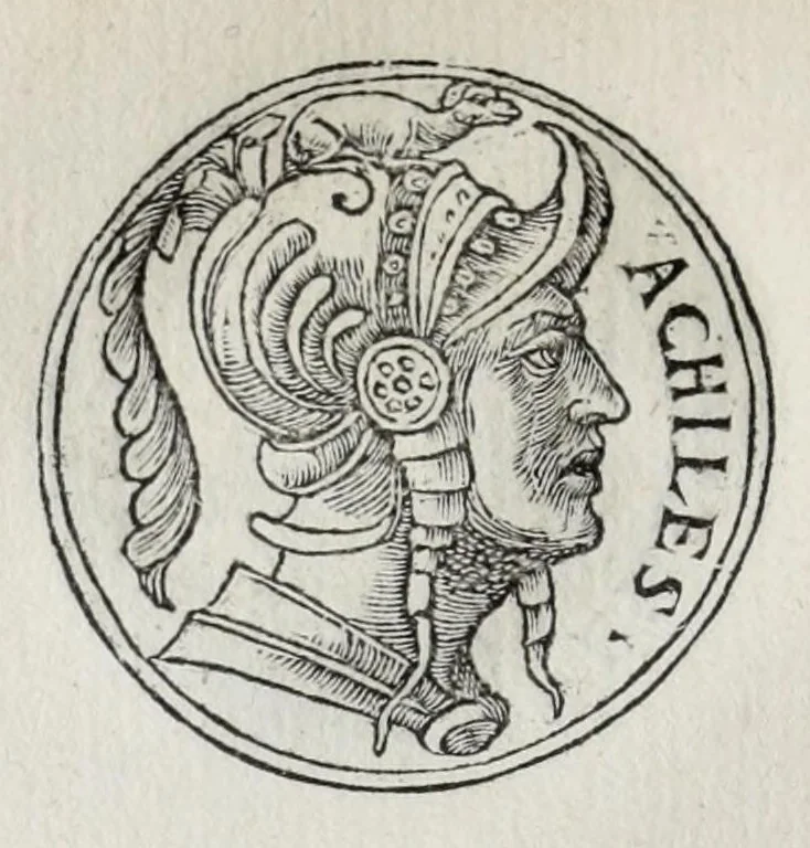 An illustration from Prima[-seconda] parte del Prontvario de le medaglie de piv illvstri & fulgenti huomini & donne : dal principio del mondo insino al presente tempo, con le lor vite in compendio raccolte, 1553, leaf 62