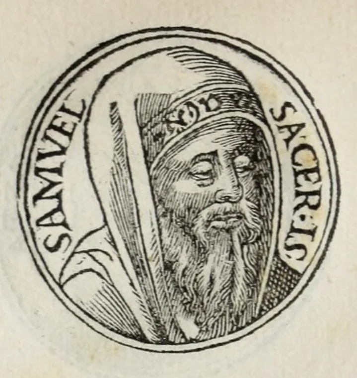 An illustration from Prima[-seconda] parte del Prontvario de le medaglie de piv illvstri & fulgenti huomini & donne : dal principio del mondo insino al presente tempo, con le lor vite in compendio raccolte, 1553, leaf 72