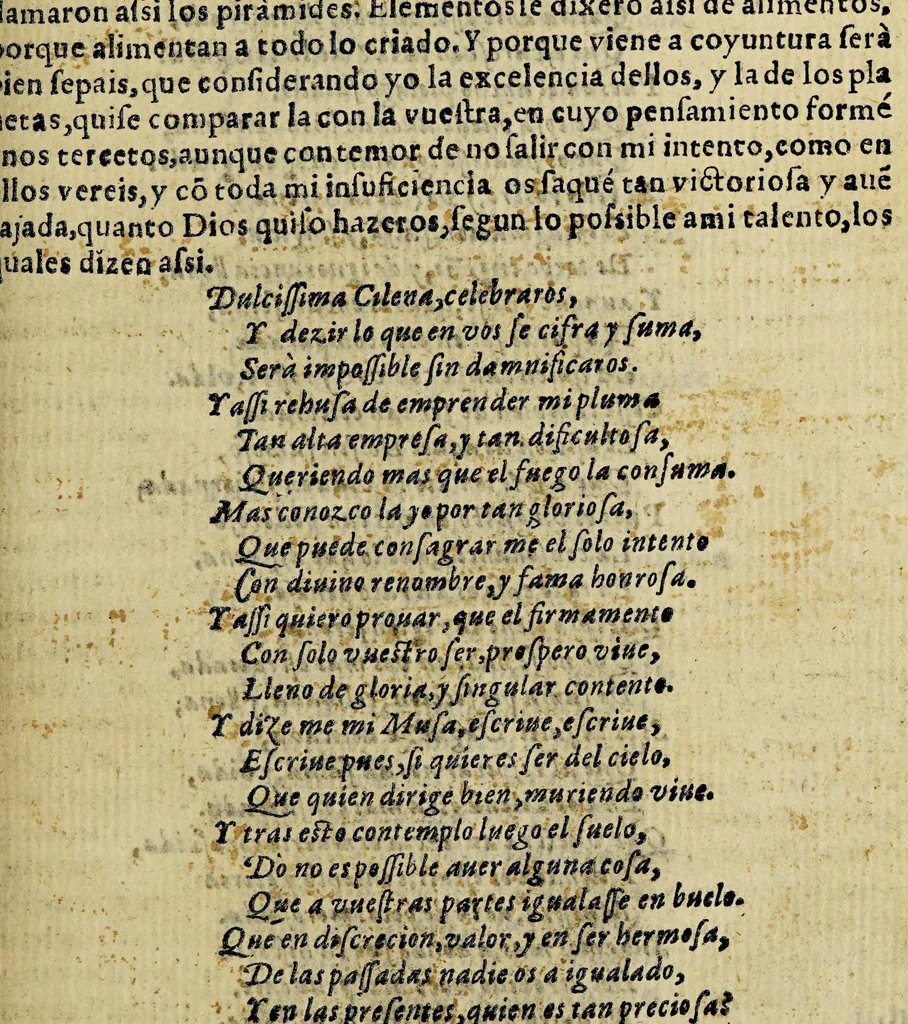 An illustration from Primera parte de la miscelanea austral de don Diego D'Avalos y Figueroa, en varios coloquios. Interlocutores, Delio, y Cilena. Con la Defensa de damas., 1602, leaf 295