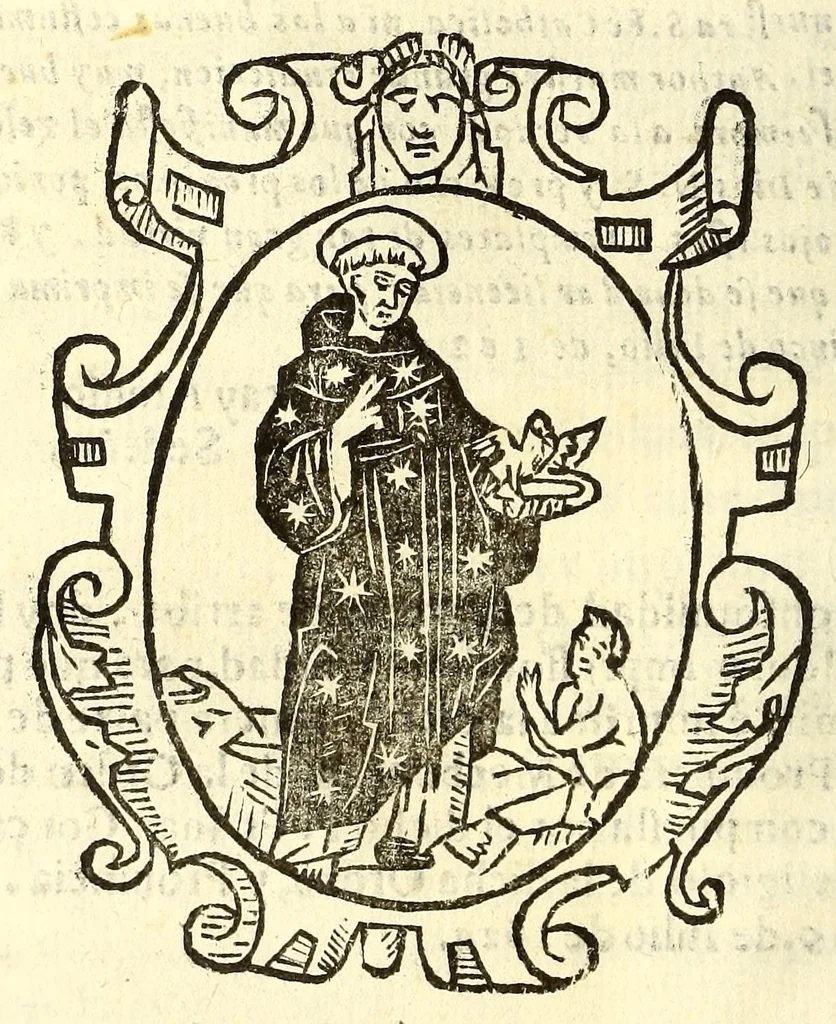An illustration from Primera parte de la chronica augustiniana de Mechoacan, : en que se tratan, y escriuen las vidas de nueue varones apostolicos, augustinianos., 1624, leaf 14