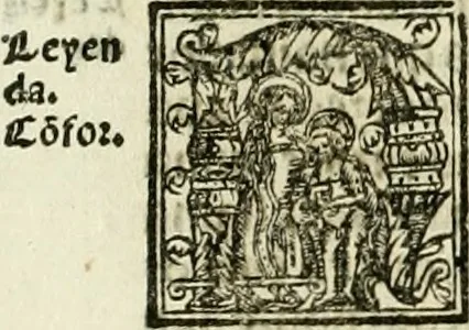 An illustration from Primera parte de las Cronicas de la orden de los frayles menores del seraphico padre Sant Francisco, instituydor y primero ministro general, que se puede llamar vitas patrum de los menores .., 1563, leaf 379
