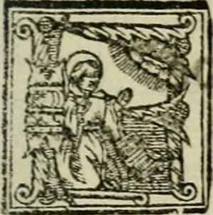An illustration from Primera parte de las Cronicas de la orden de los frayles menores del seraphico padre Sant Francisco, instituydor y primero ministro general, que se puede llamar vitas patrum de los menores .., 1563, leaf 386