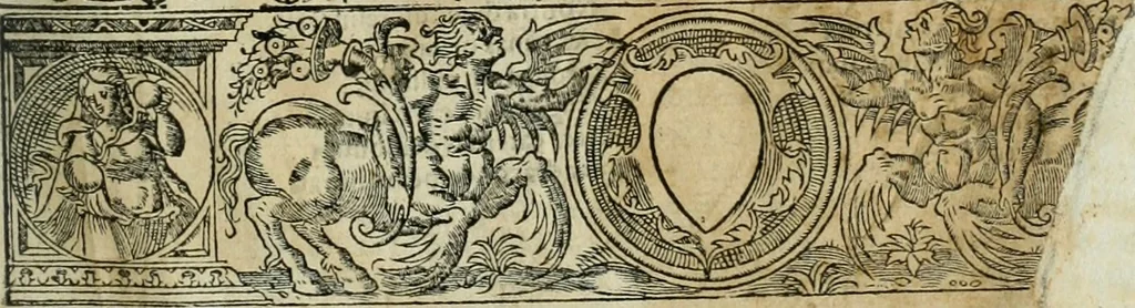 An illustration from Primera parte de las Cronicas de la orden de los frayles menores del seraphico padre Sant Francisco, instituydor y primero ministro general, que se puede llamar vitas patrum de los menores .., 1563, leaf 4