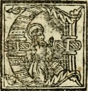 An illustration from Primera parte de las Cronicas de la orden de los frayles menores del seraphico padre Sant Francisco, instituydor y primero ministro general, que se puede llamar vitas patrum de los menores .., 1563, leaf 428