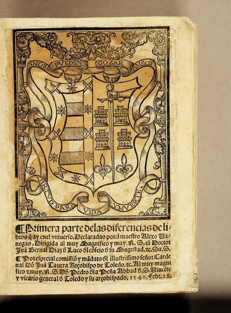 An illustration from Primera parte de las diferencias de libros q[ue] ay en el vniuerso., 1540, leaf 5