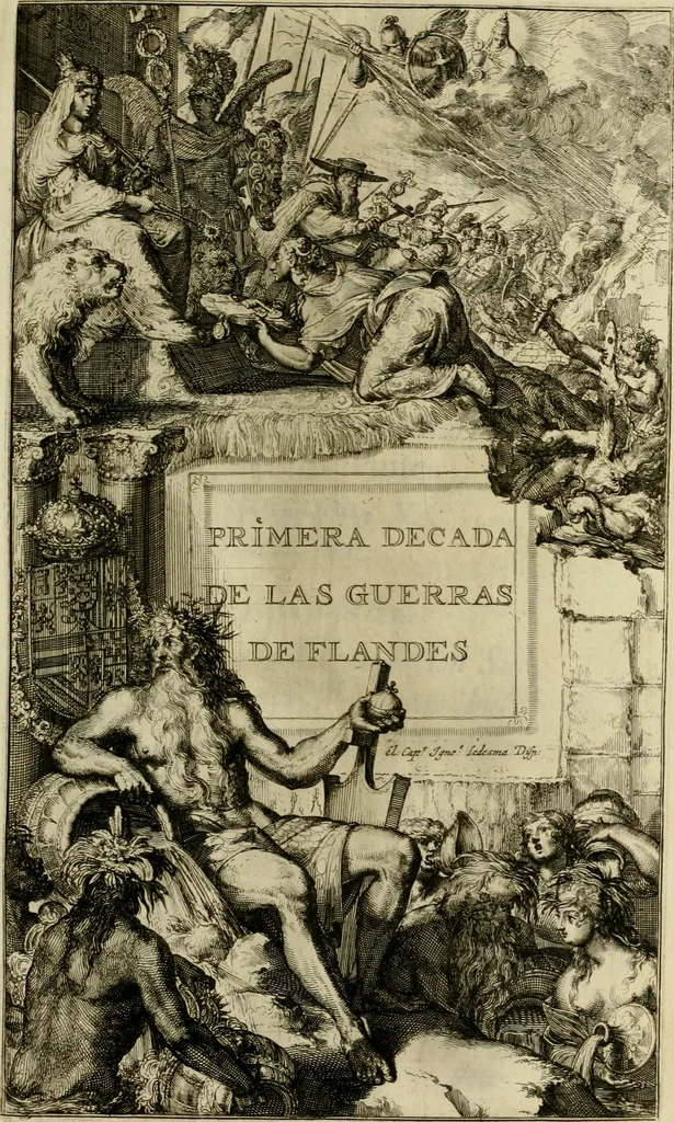 An illustration from Primera[-segunda] decada de las guerras de Flandes ..., 1681, leaf 12