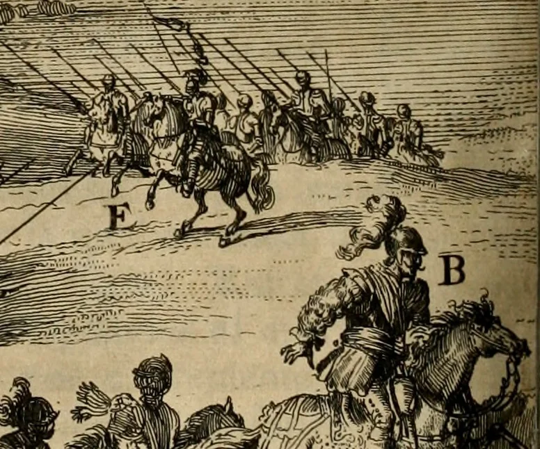 An illustration from Primera[-segunda] decada de las guerras de Flandes ..., 1681, leaf 245