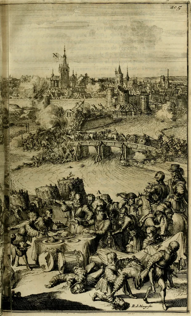 An illustration from Primera[-segunda] decada de las guerras de Flandes ..., 1681, leaf 246