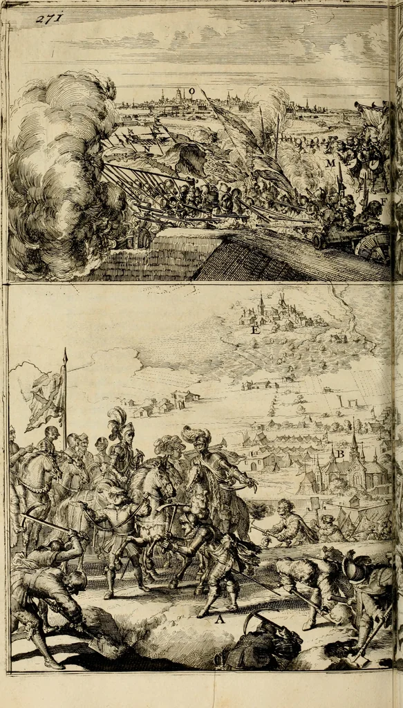 An illustration from Primera[-segunda] decada de las guerras de Flandes ..., 1681, leaf 319
