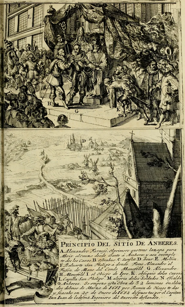 An illustration from Primera[-segunda] decada de las guerras de Flandes ..., 1681, leaf 320