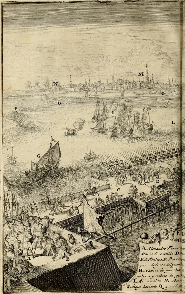 An illustration from Primera[-segunda] decada de las guerras de Flandes ..., 1681, leaf 335