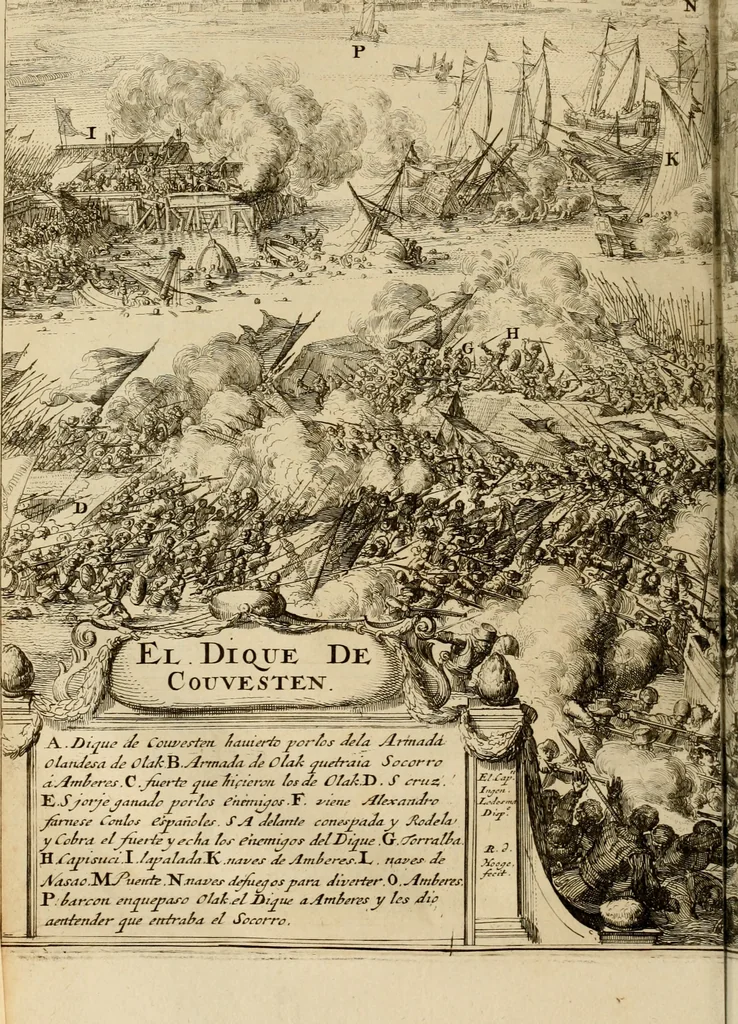 An illustration from Primera[-segunda] decada de las guerras de Flandes ..., 1681, leaf 369
