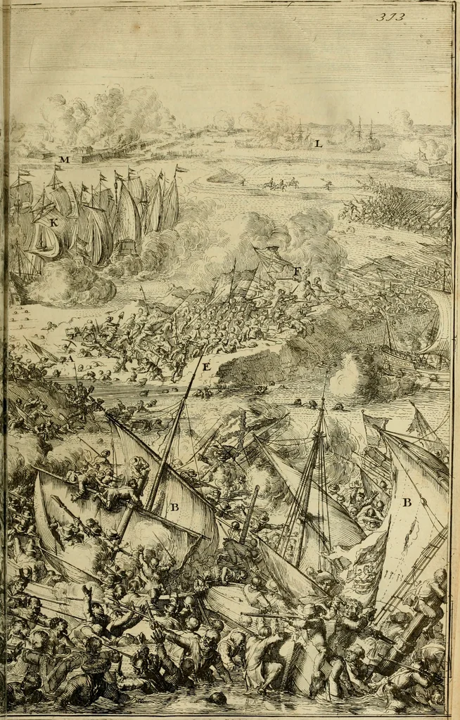 An illustration from Primera[-segunda] decada de las guerras de Flandes ..., 1681, leaf 370