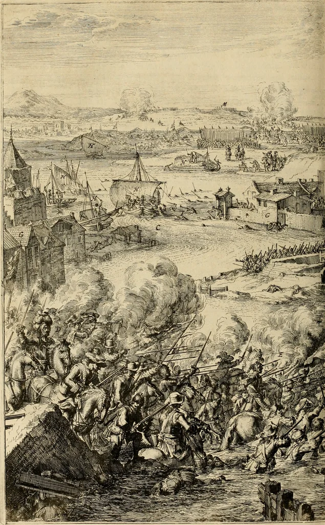 An illustration from Primera[-segunda] decada de las guerras de Flandes ..., 1681, leaf 229