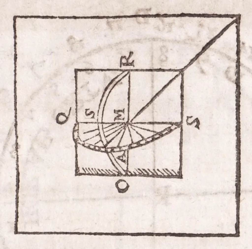 An illustration from Primitiae gnomonicae catoptricae, hoc est, Horologiographiae nauae specularis ..., 1635, leaf 215