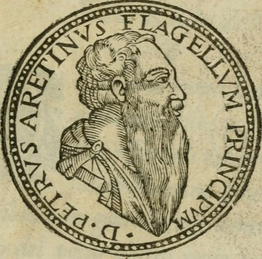 An illustration from Del primo[-sesto] libro de le lettere di M. Pietro Aretino, 1608, leaf 6