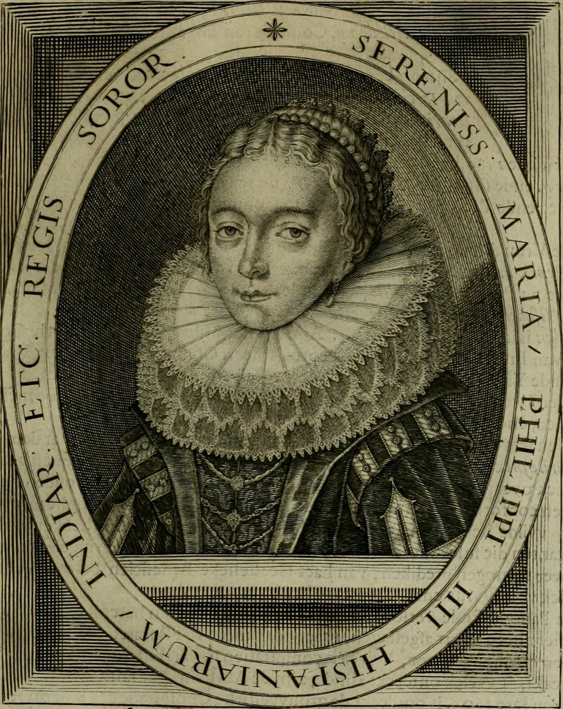An illustration from Princelyck cabinet : verthoonende t'leven afcomste ende afbeeldingen der voornaemste vorste[n], princen, graven en heeren van Europa jegenwoordig regierende : mitsgaders beschrijvinge vanden staet, landen, rijckdommen ende incomsten der selver ..., 1625, leaf 28