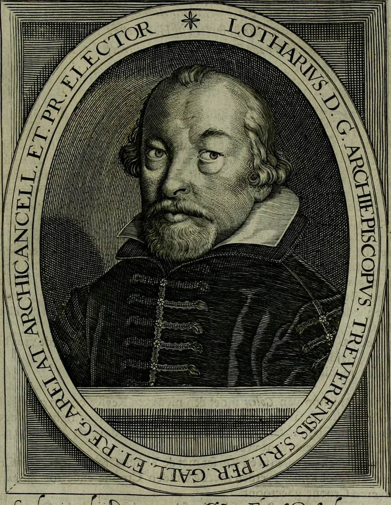 An illustration from Princelyck cabinet : verthoonende t'leven afcomste ende afbeeldingen der voornaemste vorste[n], princen, graven en heeren van Europa jegenwoordig regierende : mitsgaders beschrijvinge vanden staet, landen, rijckdommen ende incomsten der selver ..., 1625, leaf 56