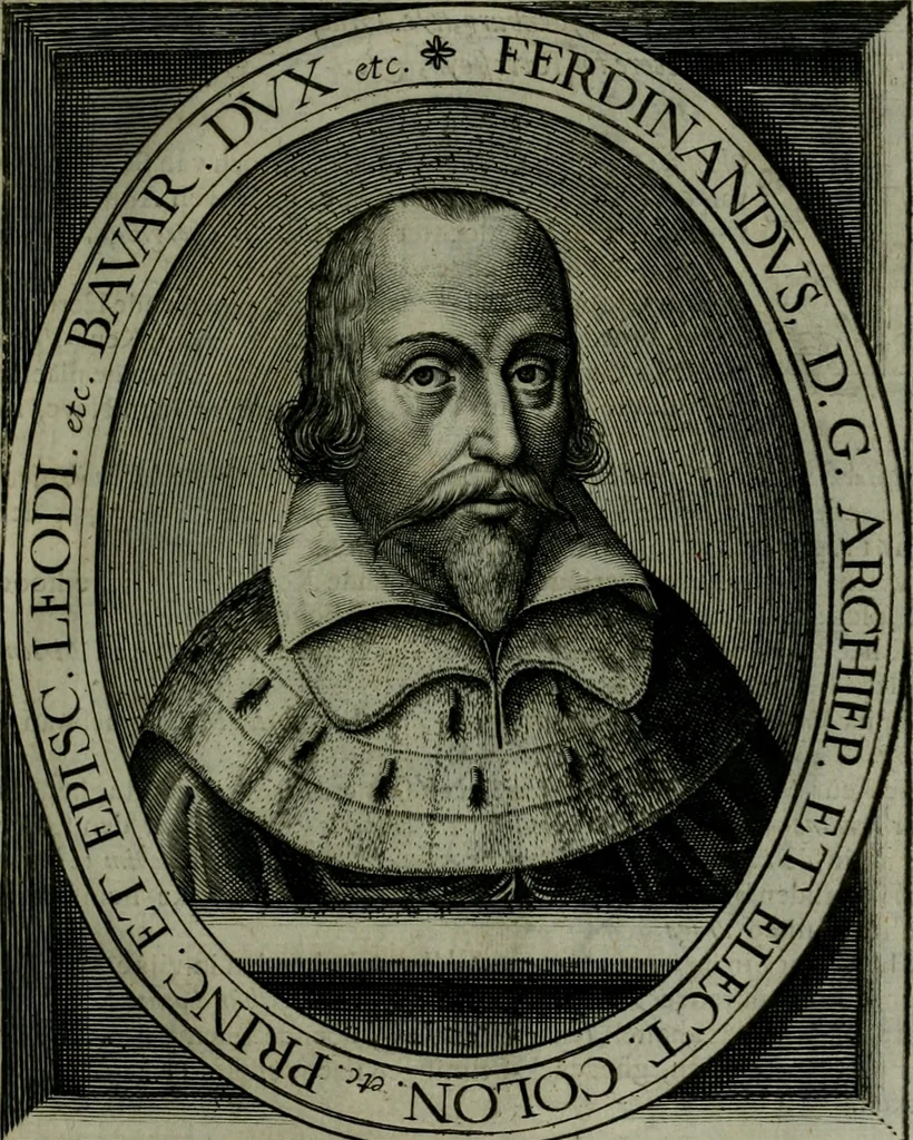 An illustration from Princelyck cabinet : verthoonende t'leven afcomste ende afbeeldingen der voornaemste vorste[n], princen, graven en heeren van Europa jegenwoordig regierende : mitsgaders beschrijvinge vanden staet, landen, rijckdommen ende incomsten der selver ..., 1625, leaf 58