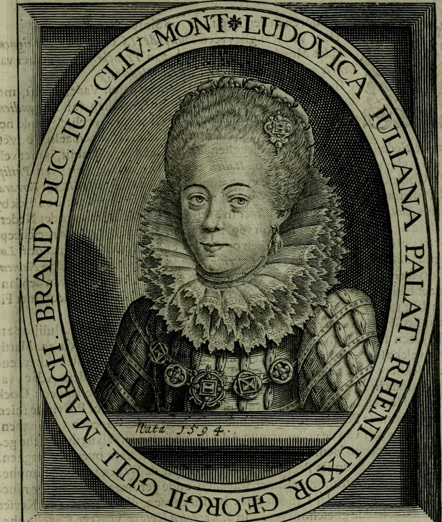 An illustration from Princelyck cabinet : verthoonende t'leven afcomste ende afbeeldingen der voornaemste vorste[n], princen, graven en heeren van Europa jegenwoordig regierende : mitsgaders beschrijvinge vanden staet, landen, rijckdommen ende incomsten der selver ..., 1625, leaf 64
