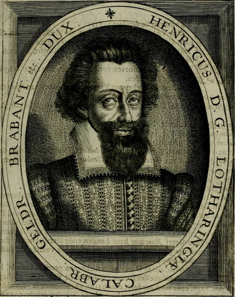 An illustration from Princelyck cabinet : verthoonende t'leven afcomste ende afbeeldingen der voornaemste vorste[n], princen, graven en heeren van Europa jegenwoordig regierende : mitsgaders beschrijvinge vanden staet, landen, rijckdommen ende incomsten der selver ..., 1625, leaf 72