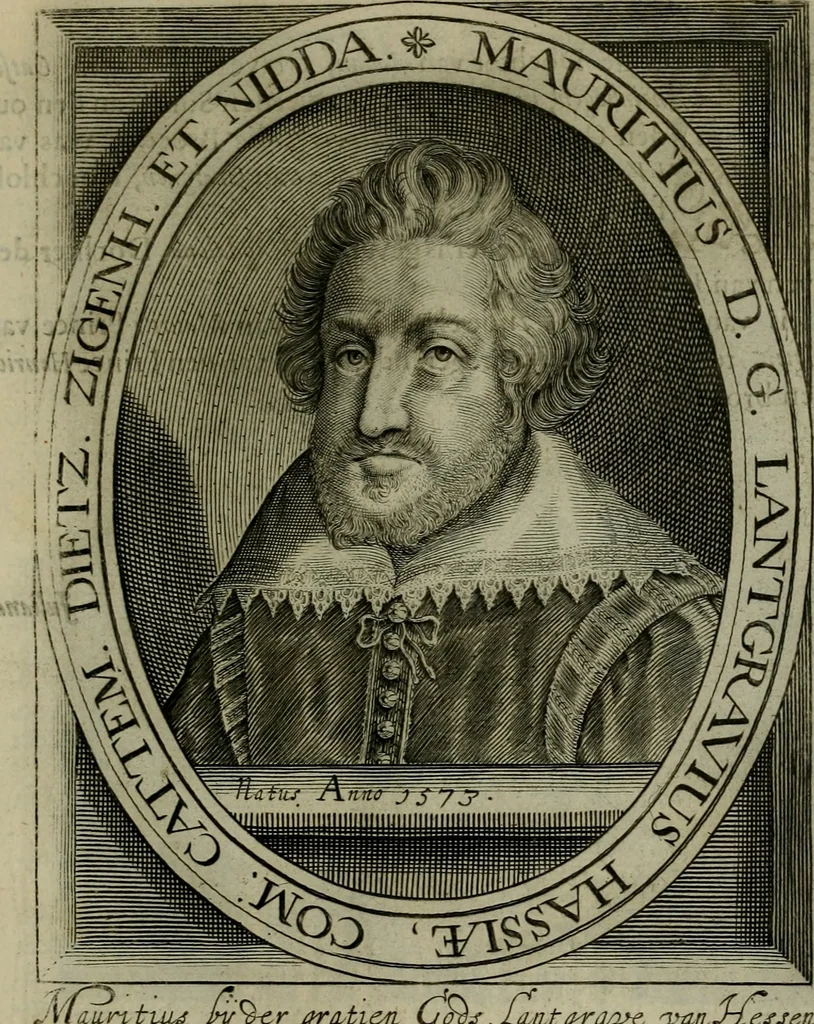 An illustration from Princelyck cabinet : verthoonende t'leven afcomste ende afbeeldingen der voornaemste vorste[n], princen, graven en heeren van Europa jegenwoordig regierende : mitsgaders beschrijvinge vanden staet, landen, rijckdommen ende incomsten der selver ..., 1625, leaf 74