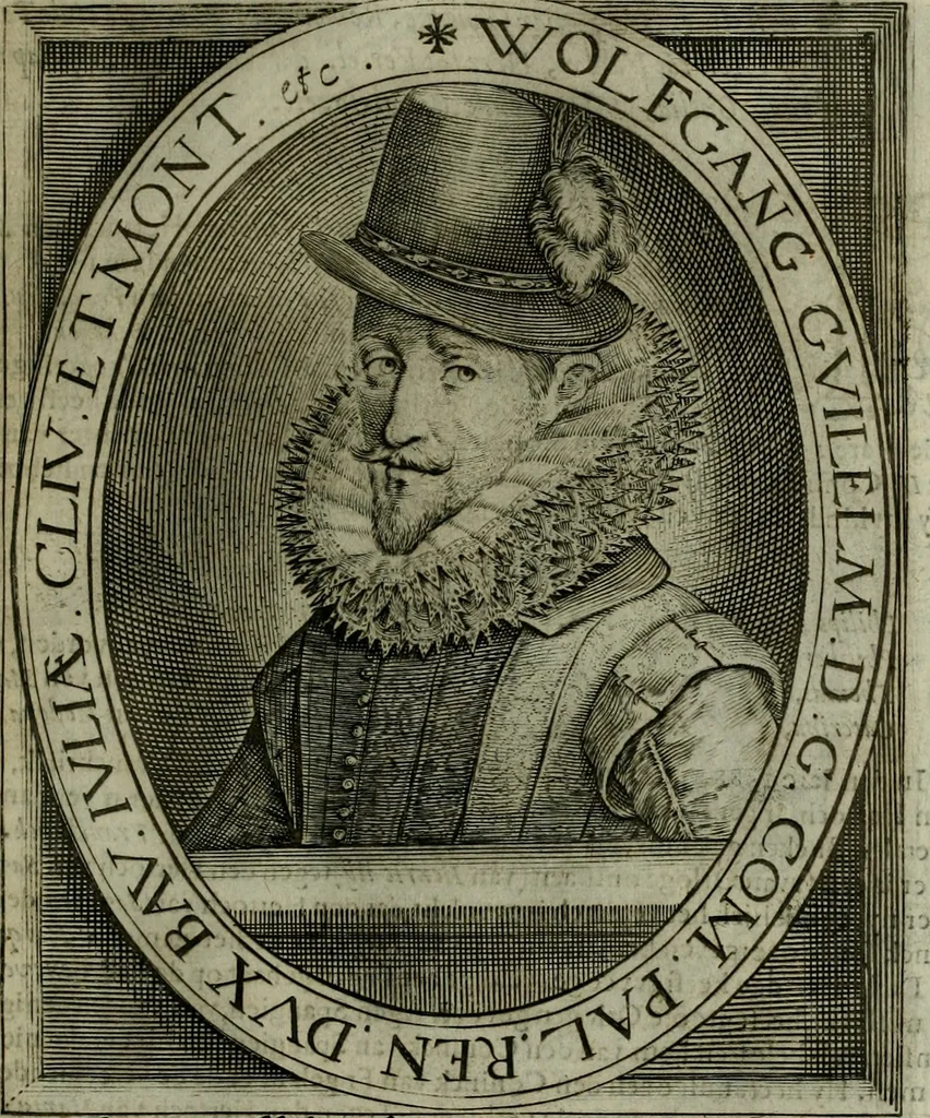 An illustration from Princelyck cabinet : verthoonende t'leven afcomste ende afbeeldingen der voornaemste vorste[n], princen, graven en heeren van Europa jegenwoordig regierende : mitsgaders beschrijvinge vanden staet, landen, rijckdommen ende incomsten der selver ..., 1625, leaf 84