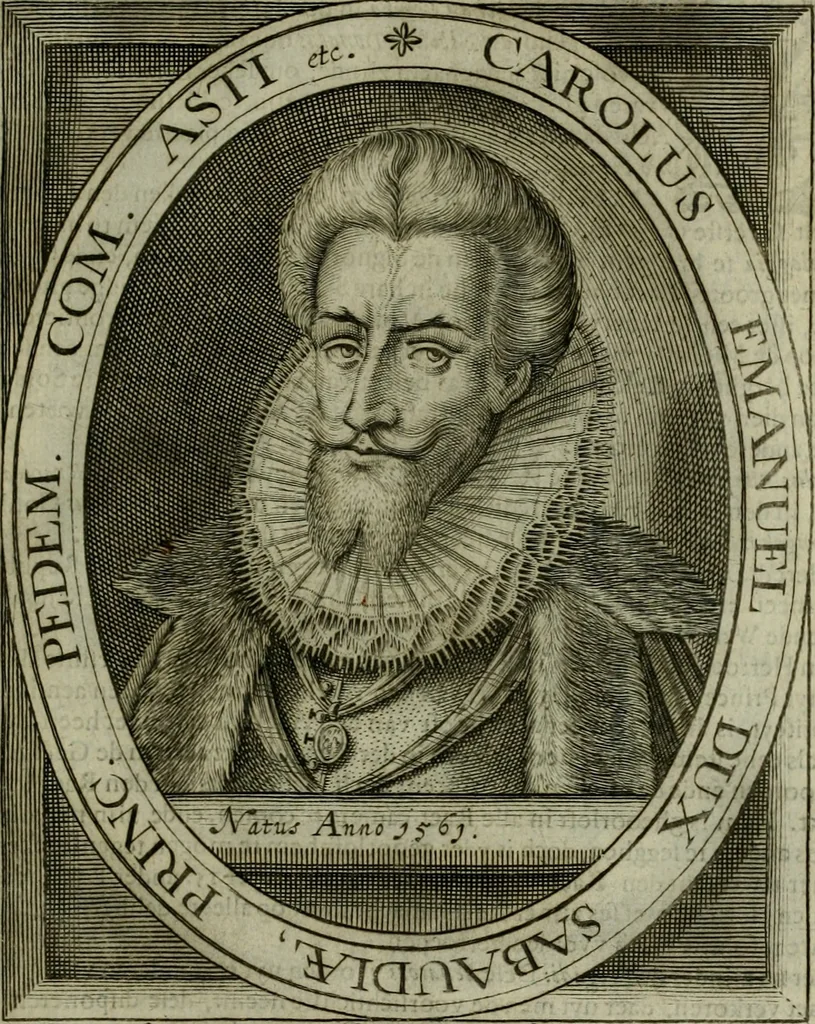 An illustration from Princelyck cabinet : verthoonende t'leven afcomste ende afbeeldingen der voornaemste vorste[n], princen, graven en heeren van Europa jegenwoordig regierende : mitsgaders beschrijvinge vanden staet, landen, rijckdommen ende incomsten der selver ..., 1625, leaf 86