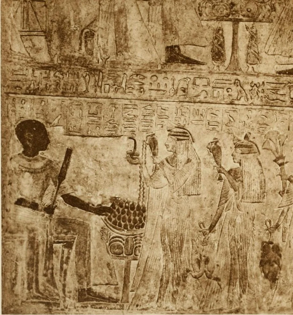 An illustration from Principaux monuments du Musée égyptien de Florence : première partie : stèles, bas-reliefs et fresques, 1882, leaf 132