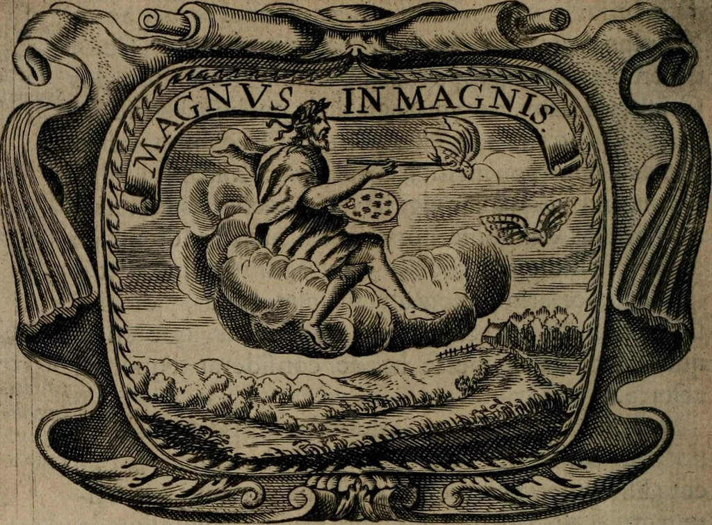 An illustration from Principe perfecto y ministros aiustados : documentos politicos, y morales en emblemas, 1662, leaf 125