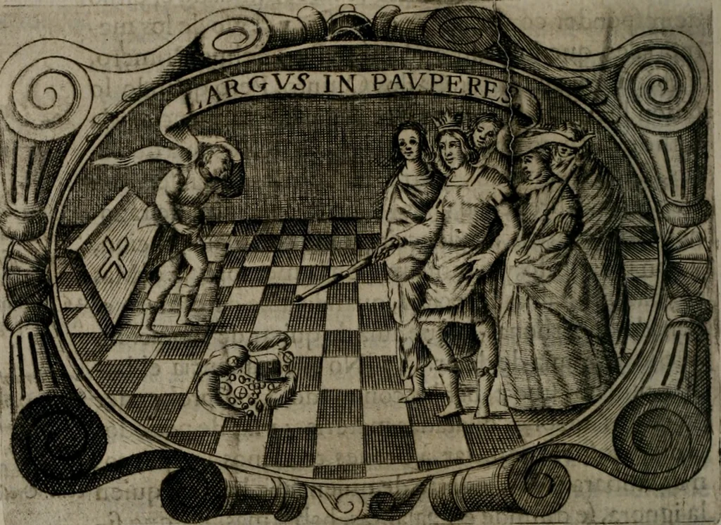 An illustration from Principe perfecto y ministros aiustados : documentos politicos, y morales en emblemas, 1662, leaf 155