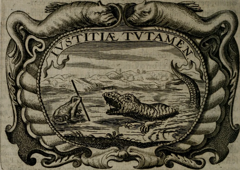 An illustration from Principe perfecto y ministros aiustados : documentos politicos, y morales en emblemas, 1662, leaf 159