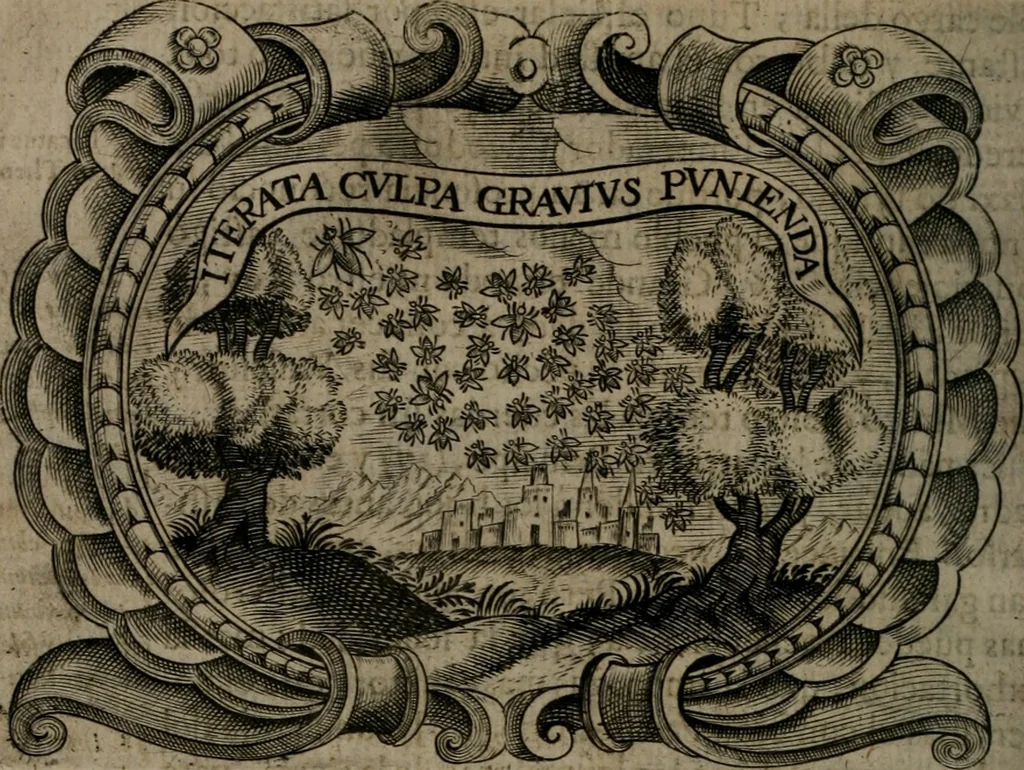 An illustration from Principe perfecto y ministros aiustados : documentos politicos, y morales en emblemas, 1662, leaf 201