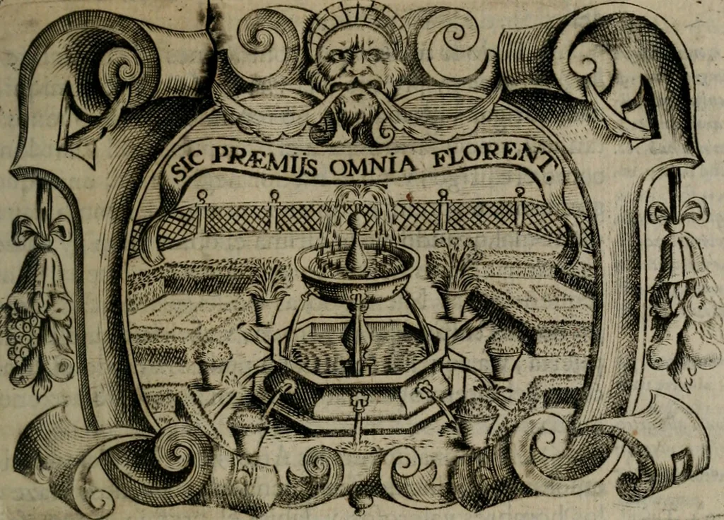 An illustration from Principe perfecto y ministros aiustados : documentos politicos, y morales en emblemas, 1662, leaf 216